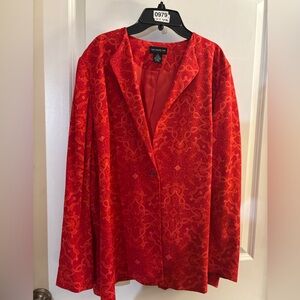 Women's Two Twenty Five Red Paisley Patterned Jacket sz 16